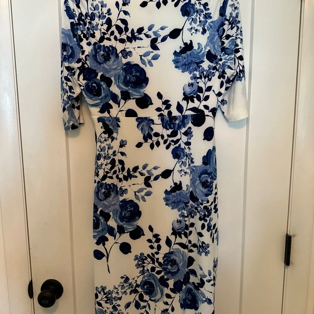 EUC Lauren Ralph Lauren blue and white dress 10P - Picture 4 of 8